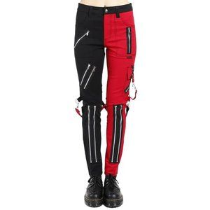 Women’s Handmade Chains Split Leg Rhinestones Gothic Punk EMO Pants Straps